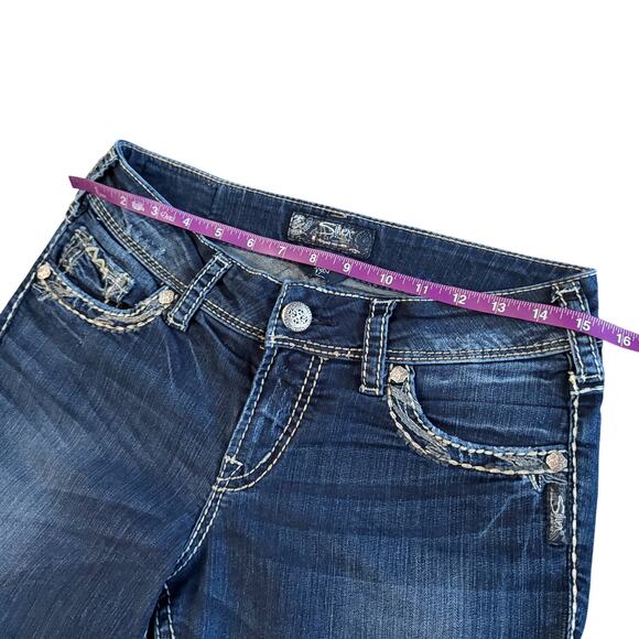 Silver Jeans Women's Size 29 29/31 Blue Dark Wash Suki Denim bootcut 1163 - Picture 8 of 14